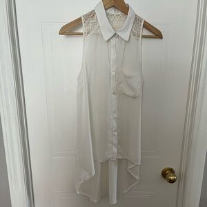 Sleeveless White Blouse